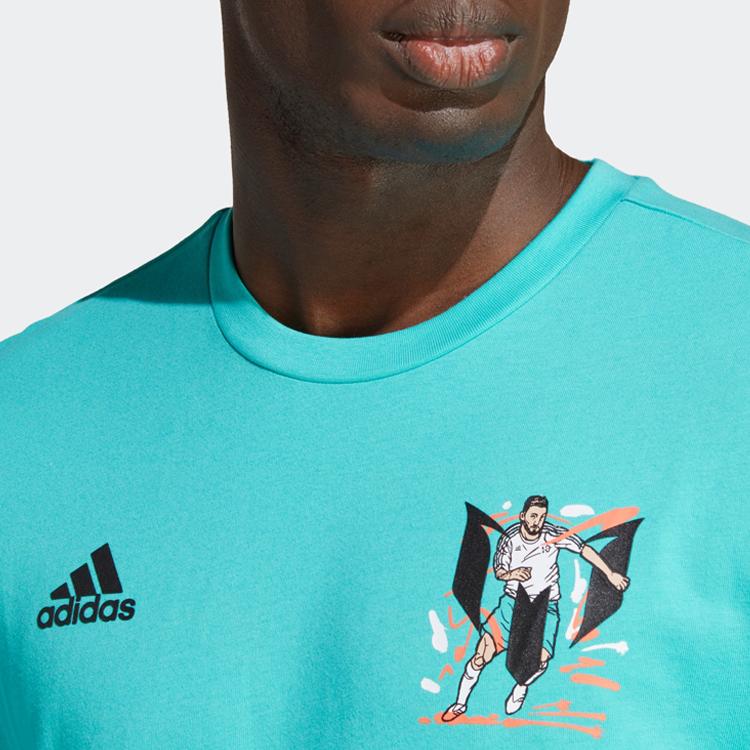 Adidas Футболка с изображением иконы Месси, мужская, светло-мятно-зеленая HY8704