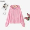 Худи Толстовка Женская Повседневная С Длинным Рукавом На Молнии С Капюшоном Верхняя Одежда