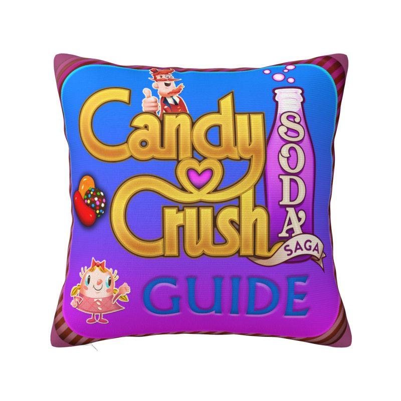 Custom Video Game Candy Crush Saga Cushion Cover Colorful Velvet Cute Pillow Case Home Decor