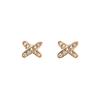 X Letter Stud Earrings Simple and Small English Cross Earrings Fashion Temperament Student Earrings