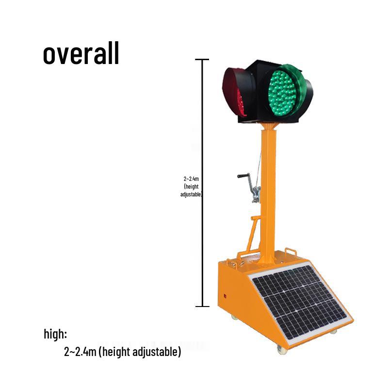 65W Solar Mobile Traffic Signal Light with Dual Panels and 100AH Battery, 7-Day Life