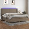 VidaXL Slat Bed Base with Mattress and LED, Upholstered Bed with Headboard, Double Bed, Adult Bedroom Bed, 3138825