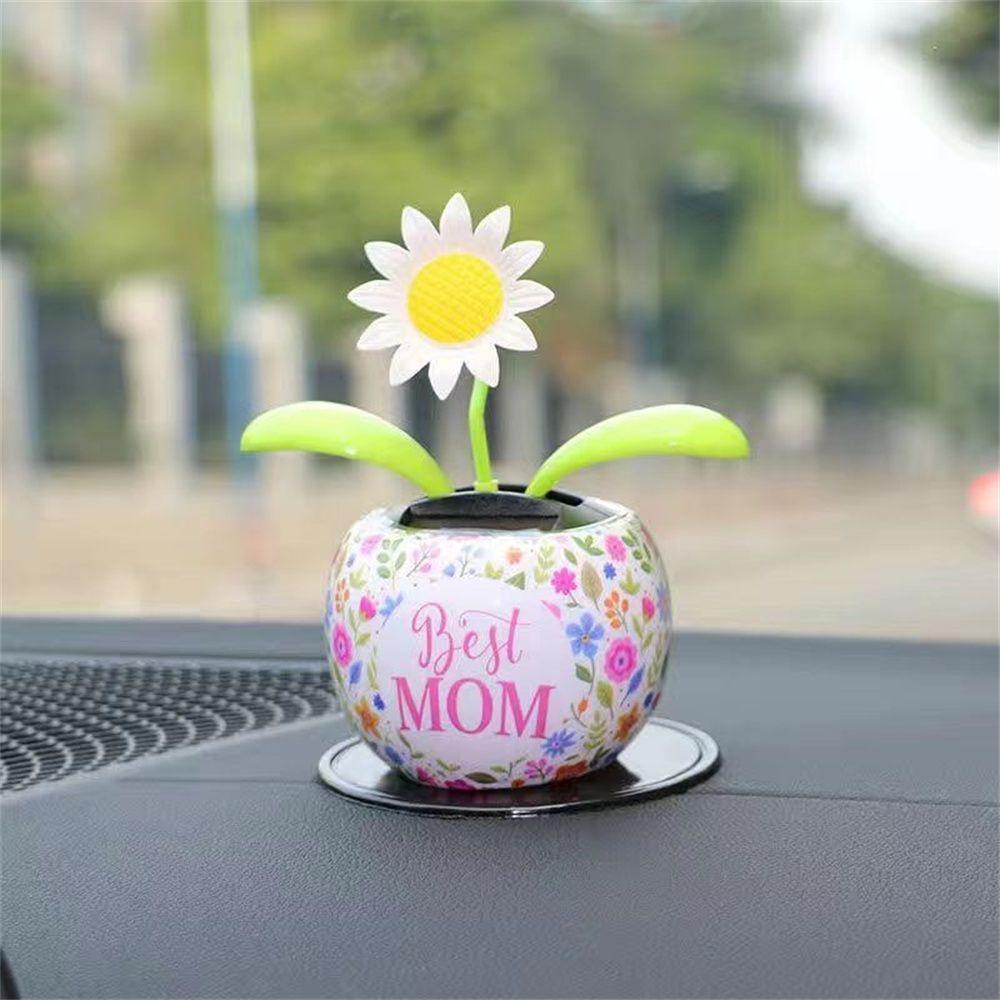Solar Power Toy Swinging Toy Solar Powered Flower Swinging Car Dashboard Ornaments Dancing Flower