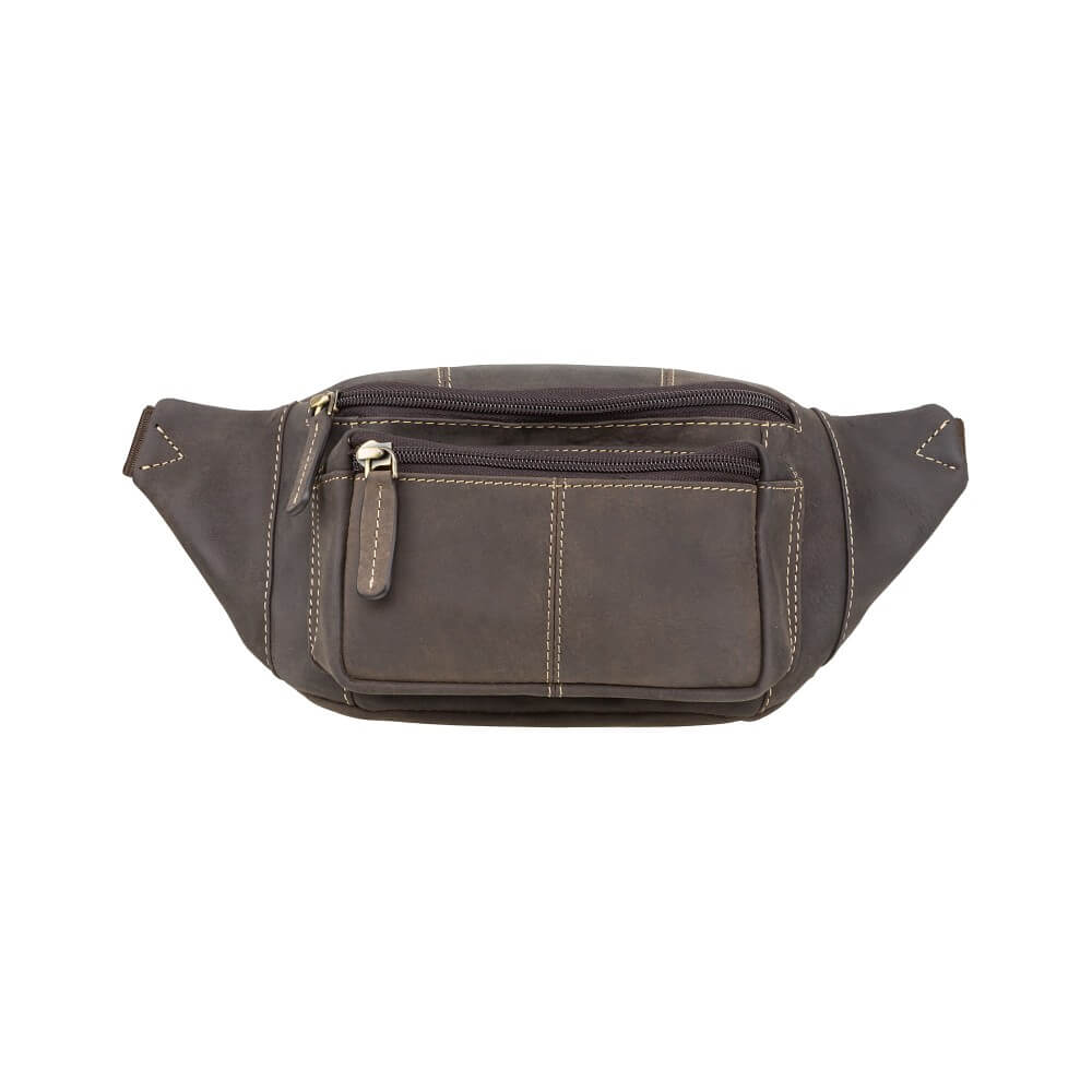 Visconti V-721 Men' Leather Waist Bag Dark Brown