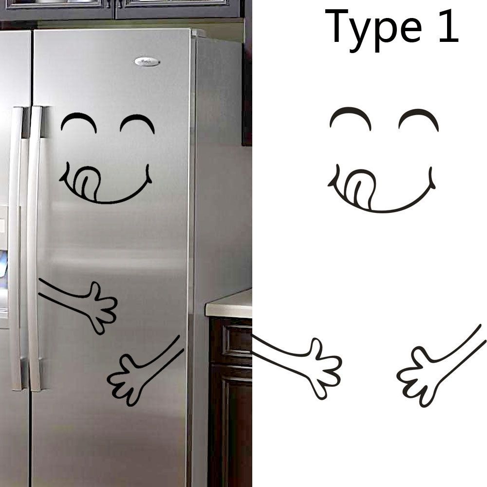 Smile Face Kitchen & Dining Gadget Fridge Sticker Home Decor Refrigerator Decal Wallpaper