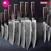 7CR17 Высокоуглеродистая нержавеющая сталь Дамасский рисунок Набор ножей Gyuto Slicer Нож сантоку Нож шеф-повара Кухонные ножи и аксессуары Нож 1 шт.