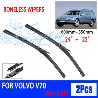 Для Volvo V70 2004-2007 автомобильный стеклоочиститель «ласточкин хвост» мягкий резиновый стеклоочиститель лобового стекла HD тихий автомобильный стеклоочиститель 24"+22"