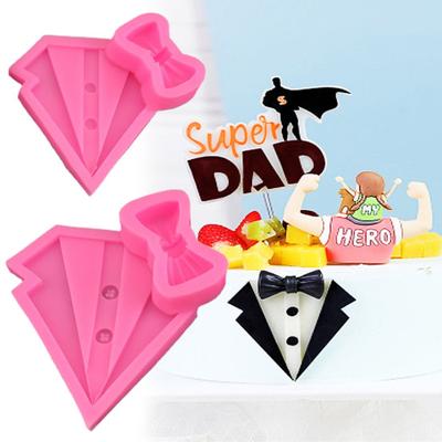 1 комплект, форма для выпечки, пищевая антипригарная форма для выпечки, силиконовый 3D костюм, рубашка, форма с бантом, форма для торта, десерта, кухонный гаджет