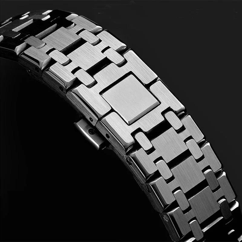 Ремешки для часов из нержавеющей стали 904L для AP 15400 Audemars Piguet Royal Oak GA2100 2110 Браслет Мужской Серебристый водонепроницаемый 26 мм