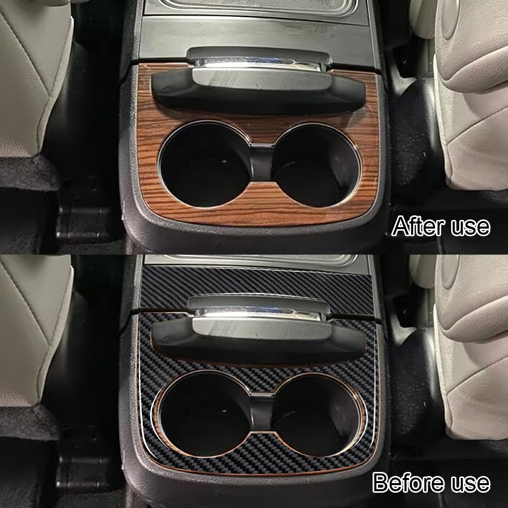 For Toyota Sienna 2015-2016-2017-2018-2020 Carbon Fiber Car Rear drain cup holder Sticker Trim Film Accessories