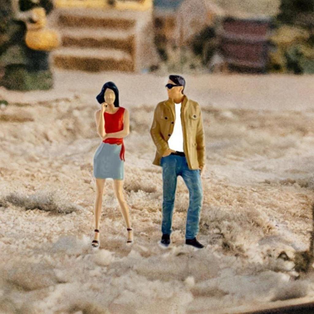 2 шт. 1/64 Фигурки женщин и мужчин Крошечные люди Модель Макет Коллекции Поделки Расписанные вручную