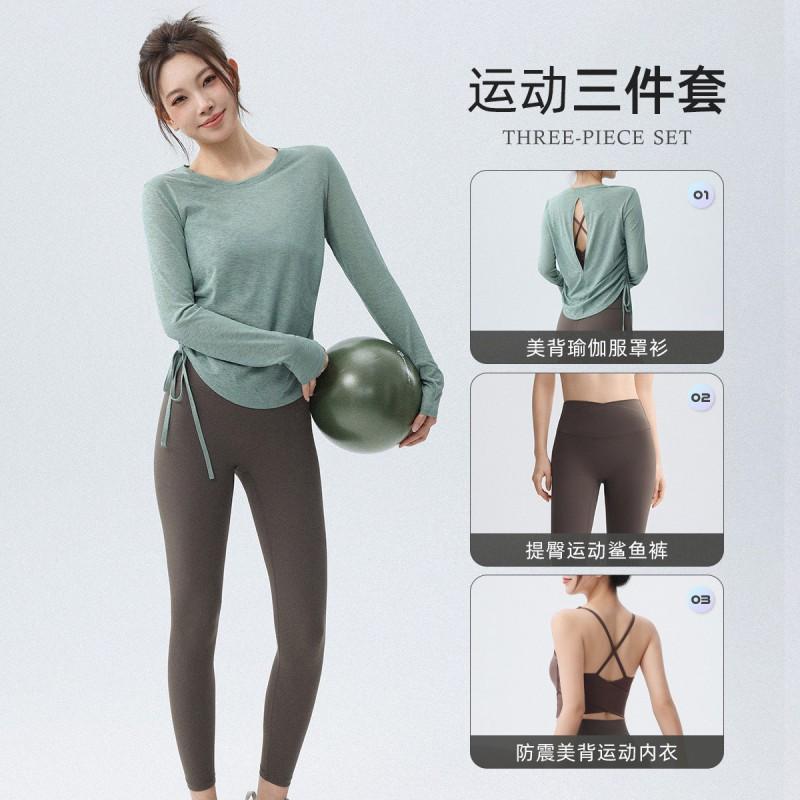 Womens Loose Yoga Top Long Sleeve Breathable Workout Shirt Pilates Running Fitness Gym