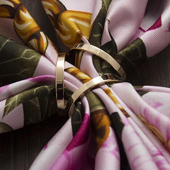 Модное розовое золото с покрытием трио шарф кольцо шелковый шарф пряжка клип слайд ювелирные изделия