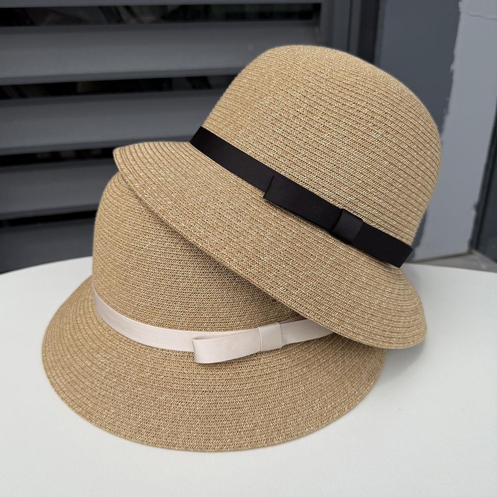 fine papyrus woven sun hat summer simple straw hat women Hepburn wind beach vacation breathable beach hat