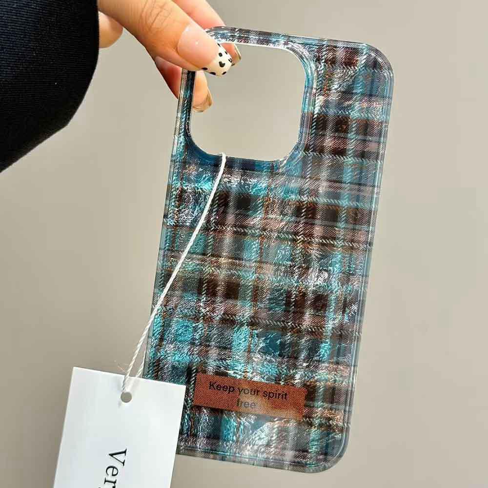 Чехол для телефона зимнего коричневого цвета с сетчатым рисунком для iPhone 17 Air 16 15 14 13 11 12 Pro Max 7 8 Plus X XS XR SE 2022 2020 16e.