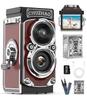 Мини-ретро-камера TURNRISE 1080P, цифровая игрушечная камера, 1,54-дюймовый экран, 12 МП, автофокус, двойная линза, карта SD 16 ГБ, зарядка Type-C, красная, подходит для начинающих