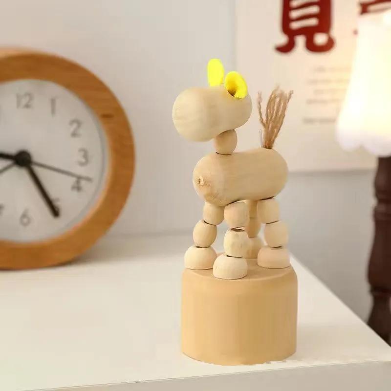 Деревянные поделки и украшения Мультяшные креативные DIY Белые животные Деревянные украшения Детский сад Рабочий стол Деревянная бочка Украшение YLE553