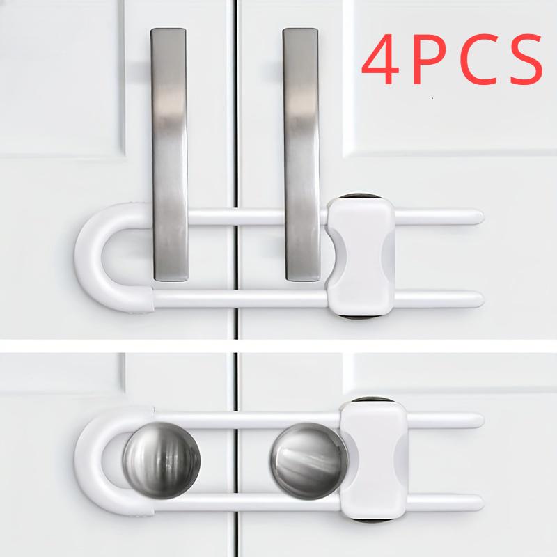 2/4PCS Sliding Cabinet Child Safety Locks Baby Proofing Cabinet Lock Cupboard Latches for Kids On Closet Door Knobs Handles