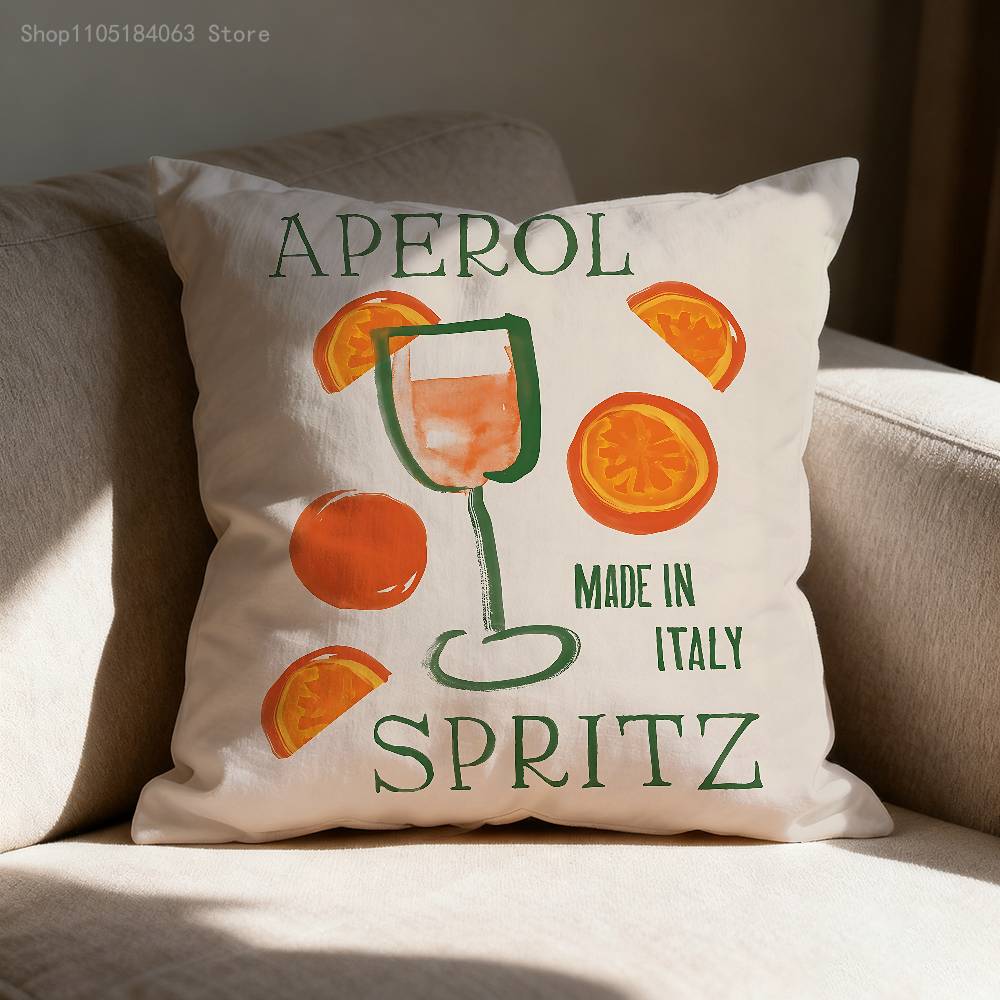 A-Aperol Spritz Наволочка для декоративной подушки 45x45см 40x40см 55x55см 50x50см 30x30см Квадратная наволочка для автомобильной подушки