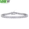 Платиновое покрытие серебро 12.4ctw 18см Длина 4мм F почти бесцветный муассанит теннисный браслет для женщин