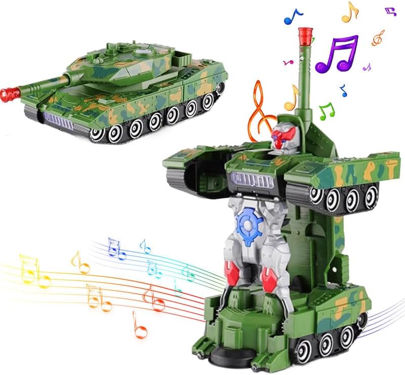 2 в 1 трансформируемый танк-робот игрушка с музыкой и огнями электрический универсальный гоночный автомобиль истребитель подарок на день рождения Хэллоуин для мальчиков