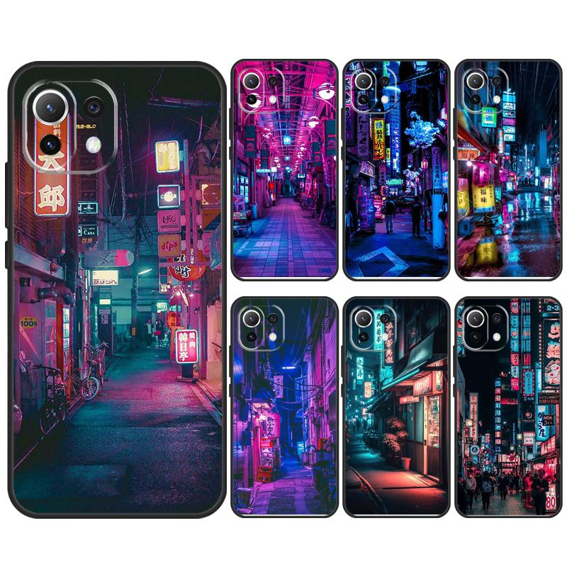 Японский ночной город Эстетичный чехол для POCO M6 Pro F3 F5 M5s X3 X5 X6 Pro Xiaomi 14 13 Ultra 11T 12T 13T Pro 12 Lite