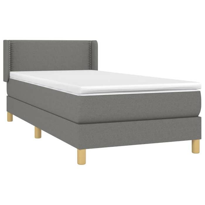 Maison Exclusive - Sommier à lattes de lit avec matelas Gris foncé 100x200cm Tissu