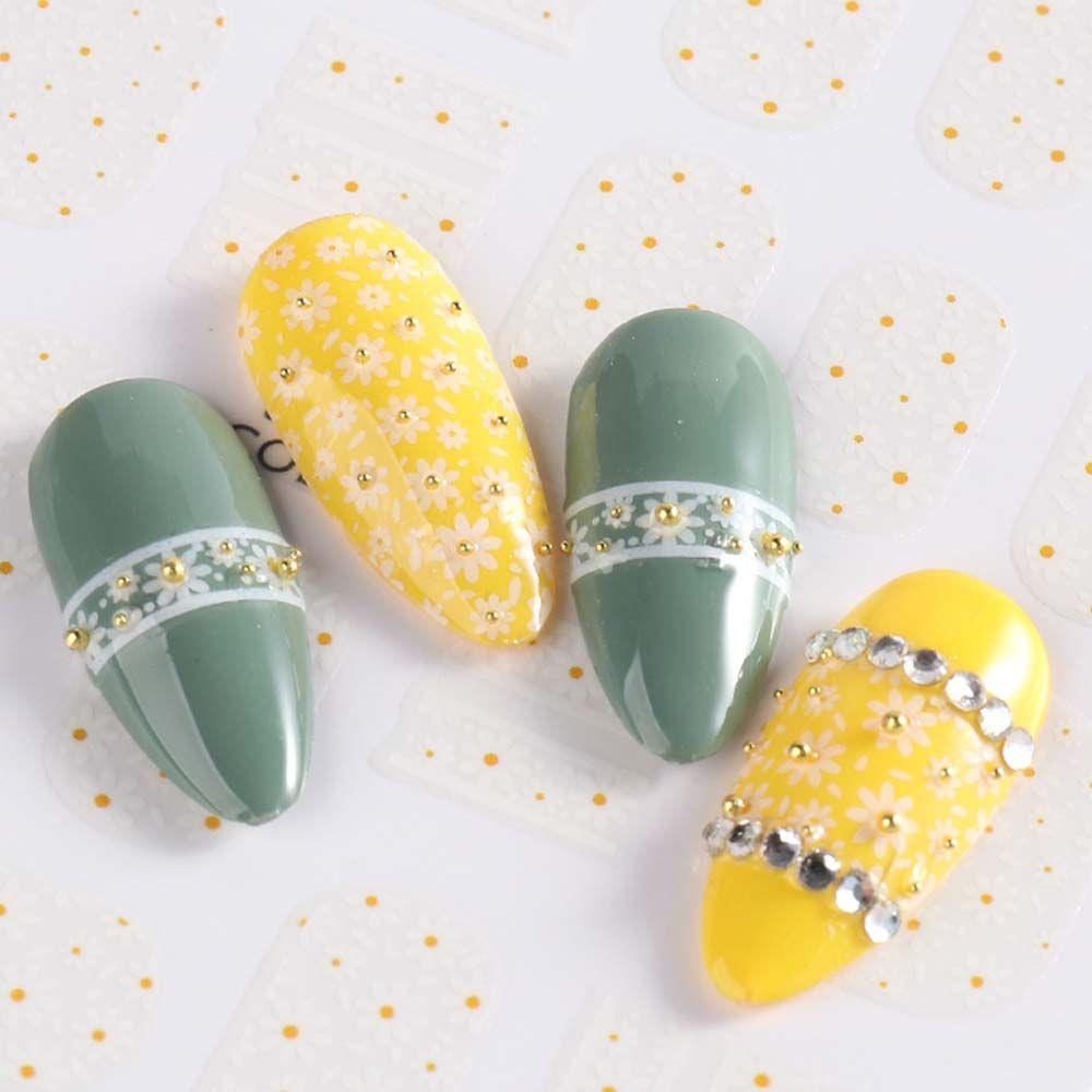 Manicure Spring Summer Floral Nail Foils Strawberry Tulip Flower Nails Decals 3D Nail Sticker