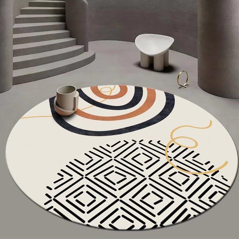 Круглые коврики в японском и корейском стиле для декора спальни, ковры для украшения гостиной, домашний ковер для подростков, коврик для дивана, коврик