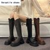 Vintage Platform Women Knee High Boots Fashion Thick Heels Shoes Autumn Winter Ladies Knight Long Botas De Mujer