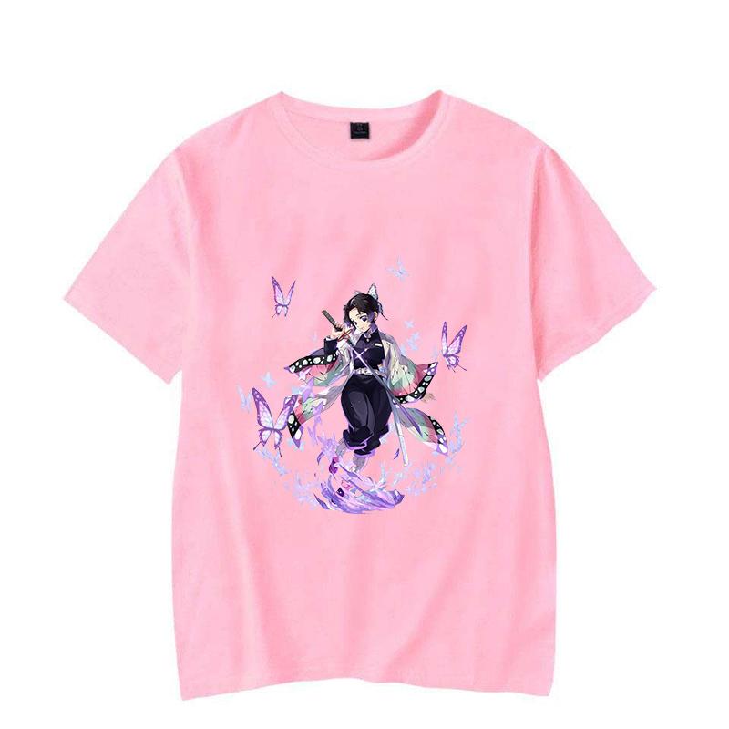 New Kochou Shinobu Print T-shirts for Women Men Summer Tee Shirt Harajuku Anime Casual Round Neck Short Sleeve Tops