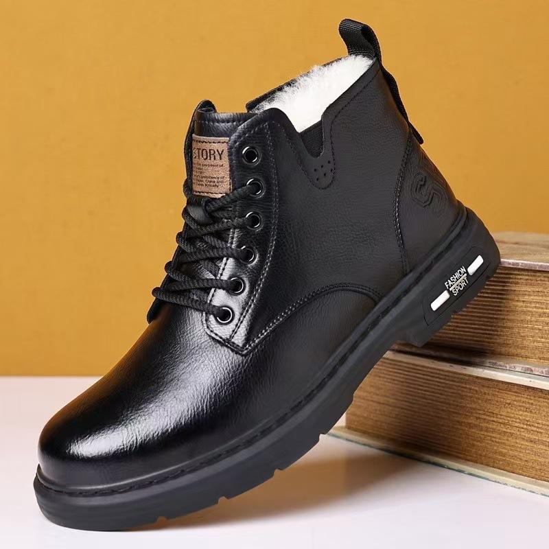 Мужские ботинки мартин осенние высокие дышащие повседневные модные универсальные ретро кожаные ботинки в британском стиле рабочие короткие ботинки мужские