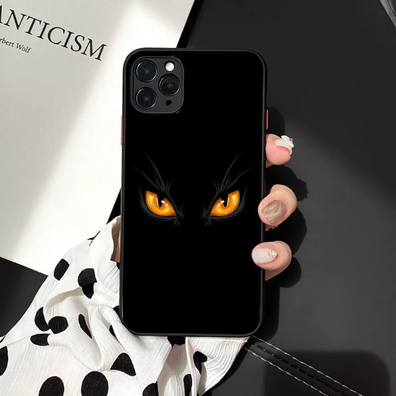 Черный кошачий глаз на чехле для телефона iPhone 11 12 13 mini pro XS MAX 8 7 6 6S Plus X 5S SE 2020 XR