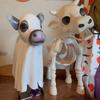 Halloween Cow Statue Ghost Cow Decor Handmade Metal Resin Ghost Cow Sculpture for Halloween Decor Indoor Outdoor for Halloween