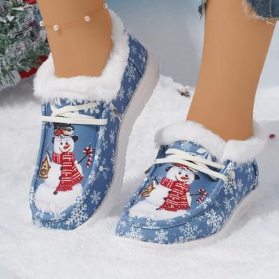 Европейские и американские рождественские короткие зимние сапоги сезонный бархат повседневные женские на плоской подошве теплые