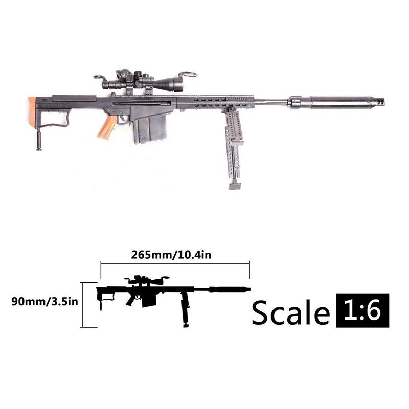 Масштаб 1/6 Военное Оружие Армии США Снайперская Винтовка M82A1 M134 M14 M16 Полицейский Солдат SWAT Фигурка Модель для Сборки Оружие Игрушки