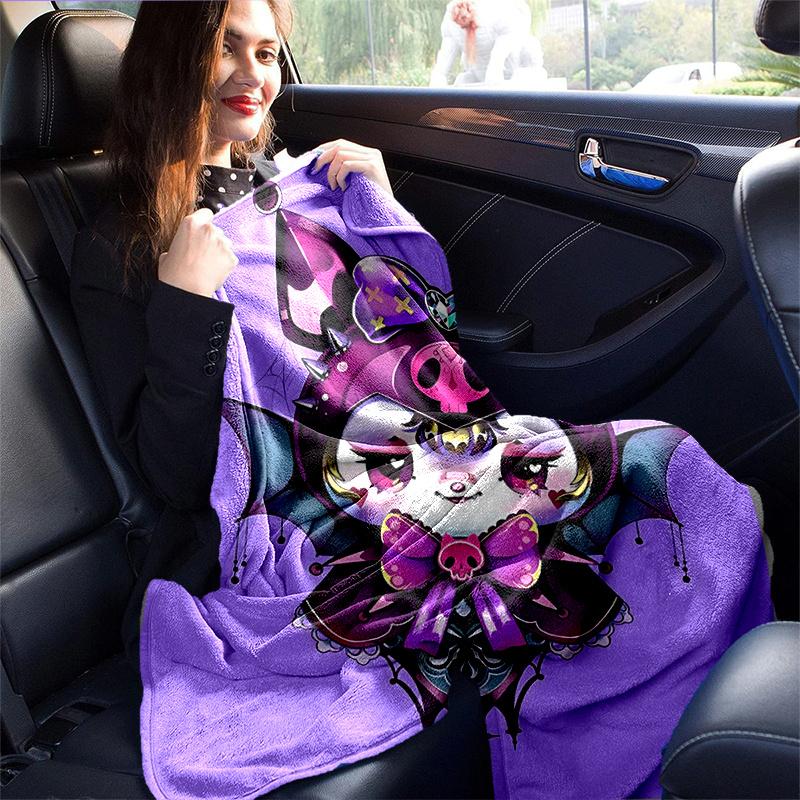 1pc Kuromi Bat Blanket, Soft Throw Blanket, Warm Cozy Bedding Decor, Living Room, Travel, Camping, Car Blankets, Beach, Office Naps, Perfect Gift for