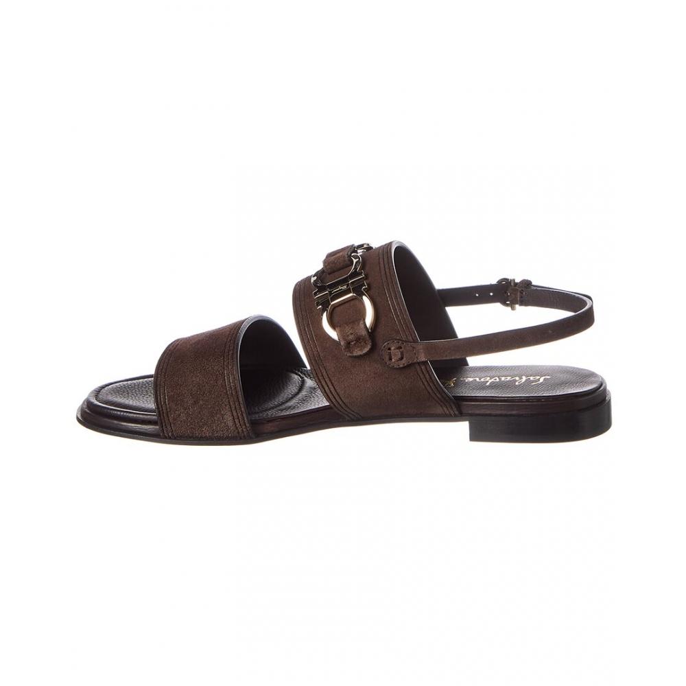 Ferragamo Salvatore Ferragamo Chaim Leather Sandal Brown