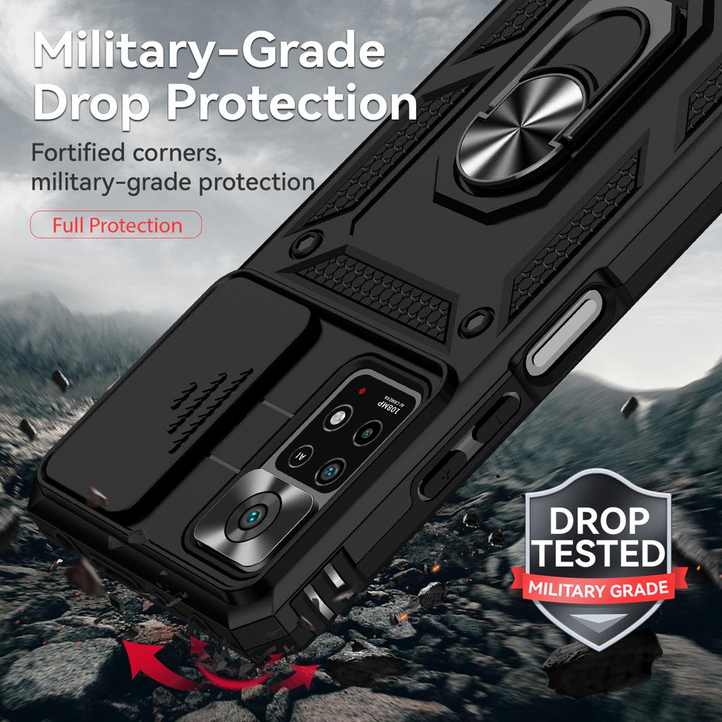 Чехол-подставка с кольцом для Redmi Note 11 Pro Plus, защитный чехол для телефона от падения с камеры для Redmi Note 11s Note11 Pro + 5G Funda