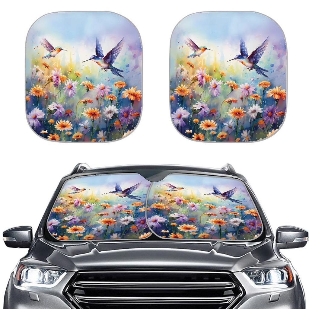 International Station Hot-Selling Sunflower Floral Elements To Map Custom Car Two Sun Visors Glass Insulation Board