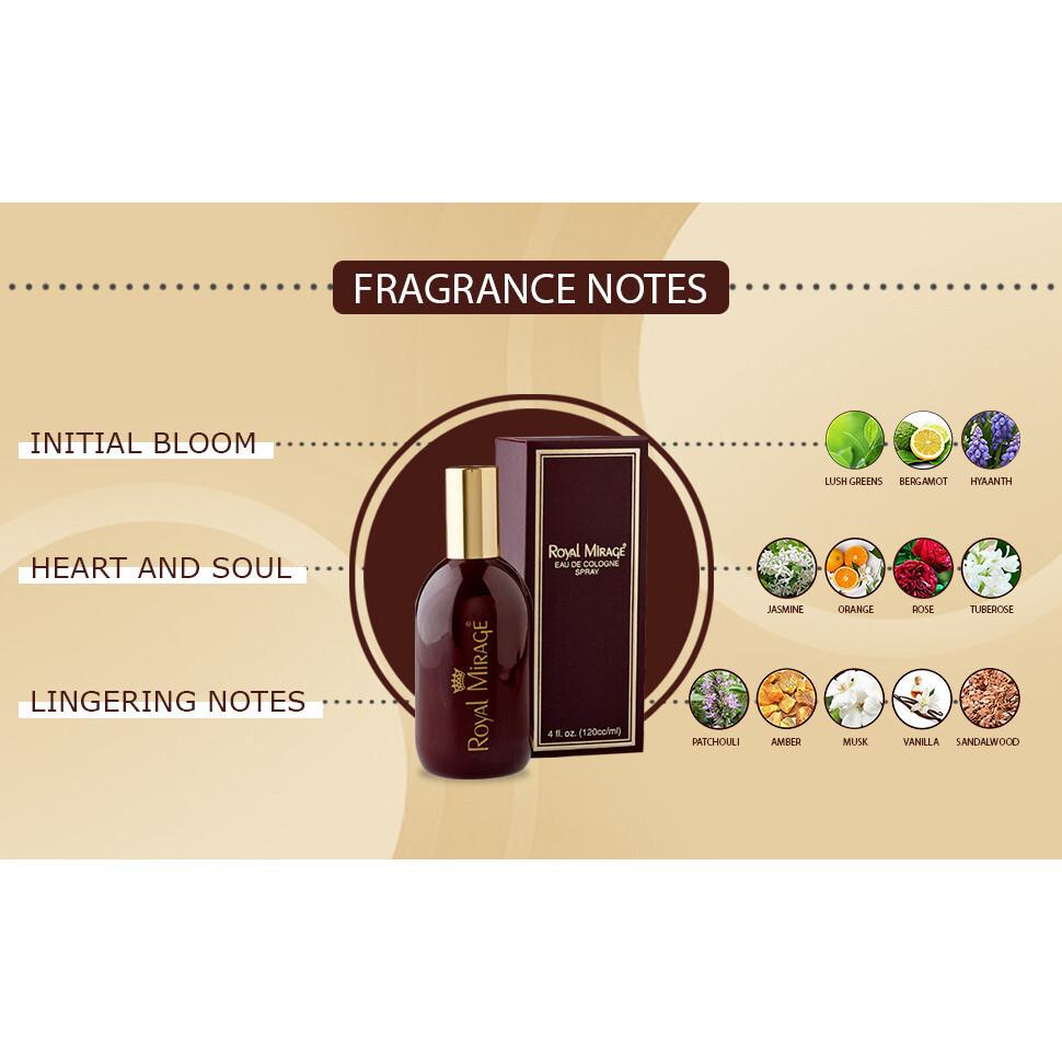 Royal Mirage Brown Eau de Cologne Classic - 120 ml from india JL184609809755