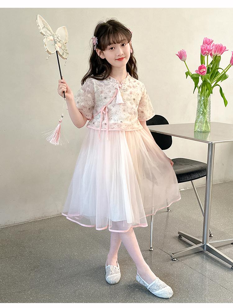 Girls' dress summer dress 2026 new style children's western-style Chinese style dress, girls' fashionable Chinese cheongsam princess dress