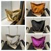 Large Capacity PU Leather Tote Bag Solid Color Women Handbag Retro Chain Shoulder Bag  Party