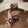 Осенне-зимний коричневый чехол-пэчворк с цветочным принтом для iPhone 15pro, 16pro, 17pro