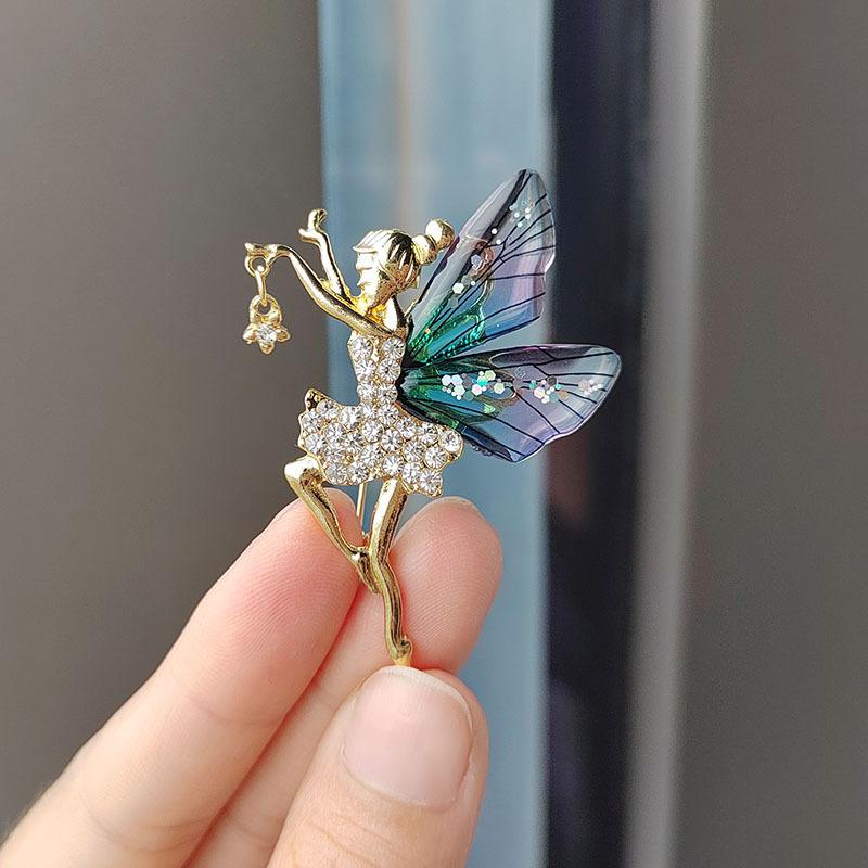 Модная брошь в виде оленя, простая булавка для костюма, фиксированная пряжка для одежды, корсаж со стразами и кошачьим глазом