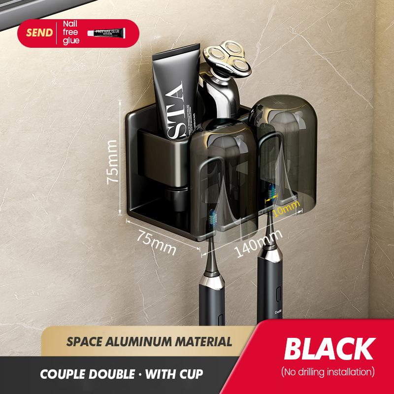 Стойка для хранения зубных щеток, настенная, для ванной комнаты, неперфорированная, железная, для хранения электрических зубных щеток, набор для хранения чашек