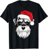 Mini Schnauzer Santa Dog on Miniature Schnauzer Christmas T-Shirt