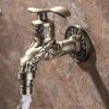 Carved Wall Mount Zinc Alloy Antique Bronze Bibcock,Decorative Outdoor Garden Faucet Washing Machine Faucet Small Tap
