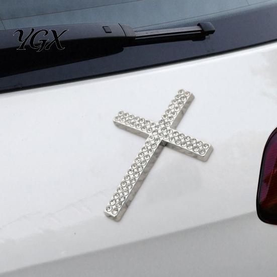 Car Paint Safe Sticker Bling Decal Waterproof Rhinestone 3D Religious with Self-Adhesive Emblem Backing for Bumper Window Laptop Luggage Exterior
