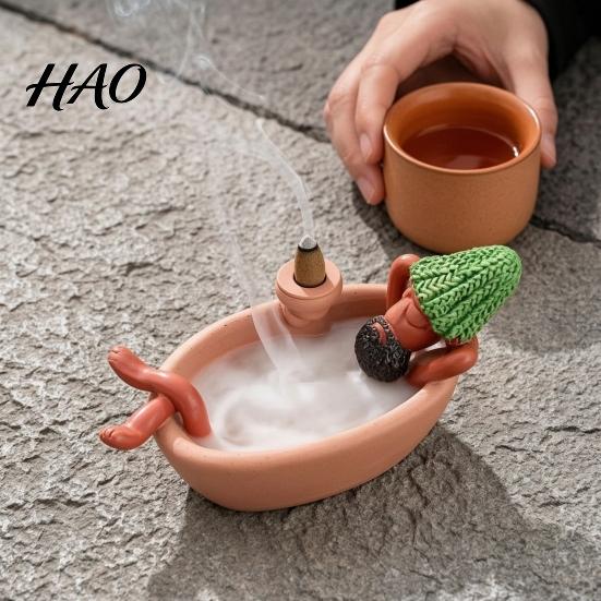 Yoga Room Incense Holder Bathing Men Backflow Holder, Resin Cartoon Horse Burner, Burner Desktop Decoration for Meditation Home Office Relaxing